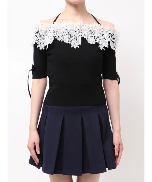 dazzlin（ダズリン）の「レースオフショルニットトップス（ニット/セーター・レディース・グレー/ブラック/オフホワイト・FREE）」の22枚目の写真