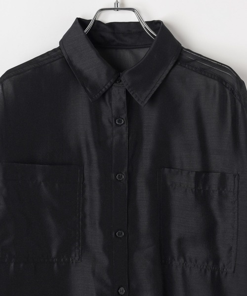 PAGEBOY（ページボーイ）の「クルケアシアーシャツロングスリーブ（シャツ/ブラウス・レディース・オフホワイト/ブラック/ブルー/ドット・FREE）」の15枚目の写真