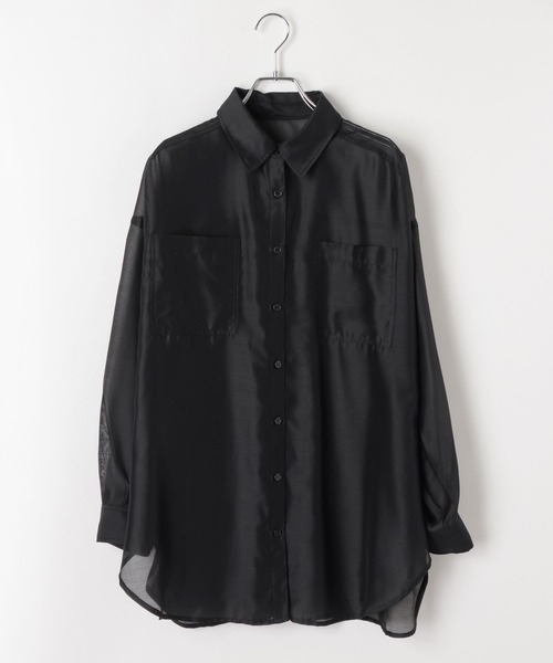 PAGEBOY（ページボーイ）の「クルケアシアーシャツロングスリーブ（シャツ/ブラウス・レディース・オフホワイト/ブラック/ブルー/ドット・FREE）」の10枚目の写真