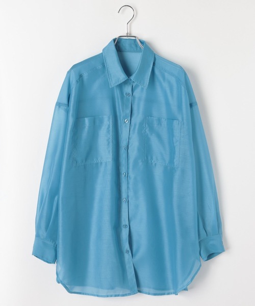 PAGEBOY（ページボーイ）の「クルケアシアーシャツロングスリーブ（シャツ/ブラウス・レディース・オフホワイト/ブラック/ブルー/ドット・FREE）」の13枚目の写真