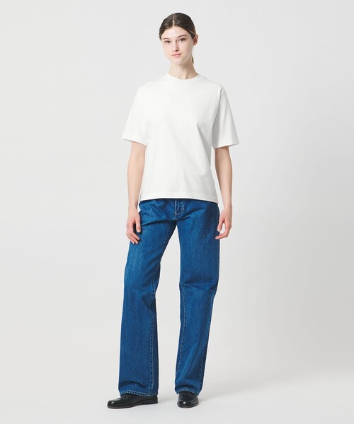 LOEFF（ロエフ）の「＜LOEFF＞スビンコットン ショートスリーブ カットソー（Tシャツ/カットソー・レディース・グレー系/ホワイト・FREE）」の6枚目の写真