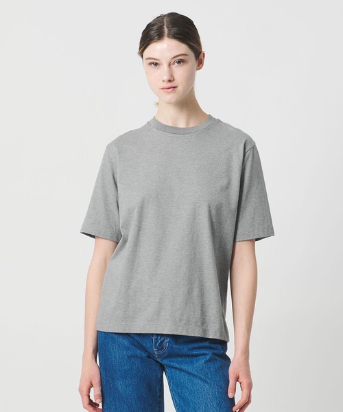 LOEFF（ロエフ）の「＜LOEFF＞スビンコットン ショートスリーブ カットソー（Tシャツ/カットソー・レディース・グレー系/ホワイト・FREE）」の7枚目の写真