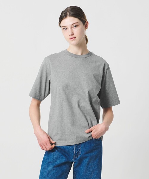 LOEFF（ロエフ）の「＜LOEFF＞スビンコットン ショートスリーブ カットソー（Tシャツ/カットソー・レディース・グレー系/ホワイト・FREE）」の8枚目の写真