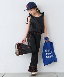 CIAOPANIC TYPY（チャオパニックティピー）の「【KIDS】裾フリル配色ステッチ微フレアリブパンツ《ジュニアサイズあり》（スウェットパンツ）」