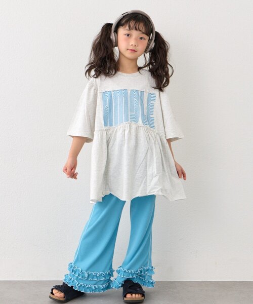 CIAOPANIC TYPY(チャオパニックティピー)の「【KIDS】裾フリル配色ステッチ微フレアリブパンツ《ジュニアサイズあり》(スウェットパンツ・キッズ・グレー/ブラック/ブルー・MEDIUM/SMALL/XX-LARGE/X-LARGE/LARGE)」の22枚目の写真