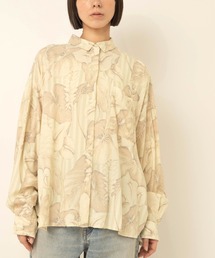 B2958 リーフストライプ柄シャツ