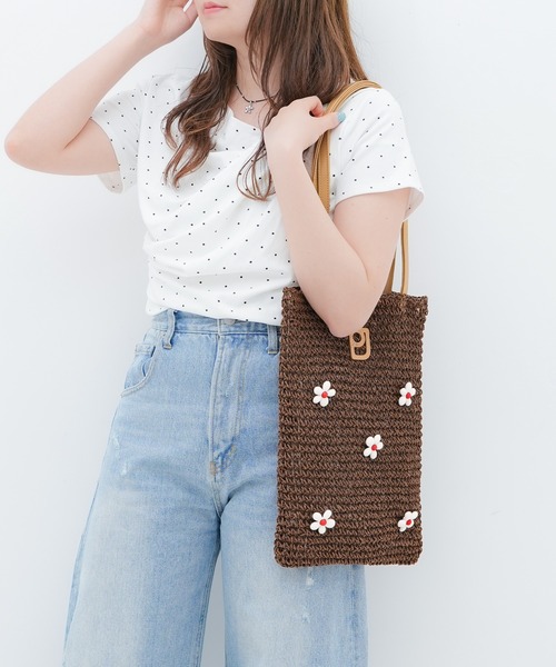 PAUL & JOE ACCESSOIRES(ポールアンドジョーアクセソワ)の「【PAUL & JOE ACCESSOIRES /ポール アンド ジョー アクセソワ 】 BEADS MOTIF トートバッグ(トートバッグ・レディース・パープル/ブラウン・FREE)」の1枚目の写真