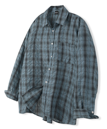 MOOVN（ムブン）の「ヴィンテージリンクルチェックシャツブルー（シャツ/ブラウス）」