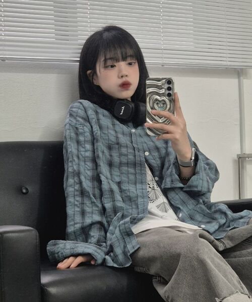 MOOVN（ムブン）の「ヴィンテージリンクルチェックシャツブルー（シャツ/ブラウス・メンズ・その他・LARGE/MEDIUM）」の10枚目の写真
