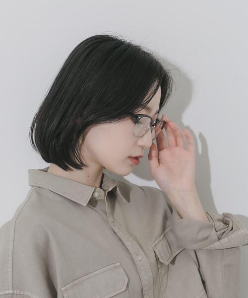 SMELLY（スメリー）の「ハーフリムスクエアダテメガネ（メガネ・レディース・ブラック/ブラウン系その他・-）」の3枚目の写真