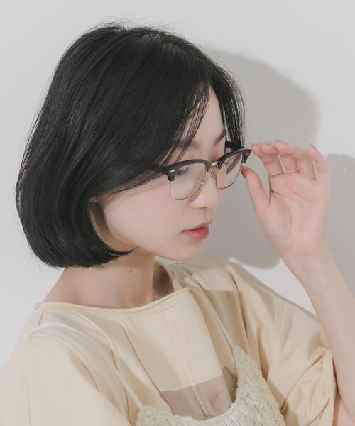 SMELLY（スメリー）の「ハーフリムスクエアダテメガネ（メガネ・レディース・ブラック/ブラウン系その他・-）」の16枚目の写真