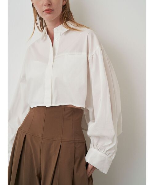 ELENDEEK（エレンディーク）の「クロップドシャツ（シャツ/ブラウス・レディース・インディゴブルー/その他1/オフホワイト・FREE）」の7枚目の写真