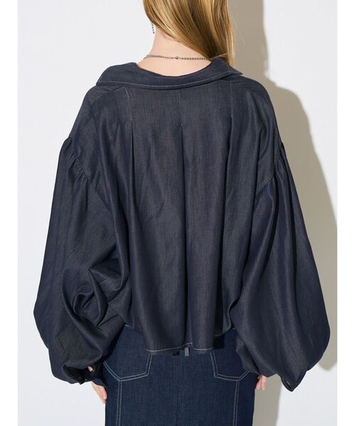 ELENDEEK（エレンディーク）の「クロップドシャツ（シャツ/ブラウス・レディース・インディゴブルー/その他1/オフホワイト・FREE）」の13枚目の写真