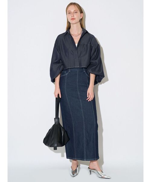 ELENDEEK（エレンディーク）の「クロップドシャツ（シャツ/ブラウス・レディース・インディゴブルー/その他1/オフホワイト・FREE）」の14枚目の写真