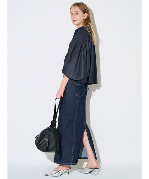 ELENDEEK（エレンディーク）の「クロップドシャツ（シャツ/ブラウス・レディース・インディゴブルー/その他1/オフホワイト・FREE）」の15枚目の写真