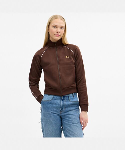 COACH（コーチ）の「フル ジップ トラック ジャケット（その他アウター・レディース・ブラウン系その他・SMALL/MEDIUM）」の2枚目の写真