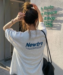 韓国風 オーバーサイズ ロゴ 半袖Tシャツ ドロップショルダー -ARCADE Limited Line-
