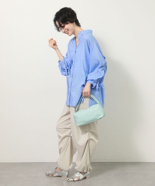 Green Parks(グリーンパークス)の「【しゃれシャツ】イージーケアシャーリングシャツ(シャツ/ブラウス・レディース・ブラック/サックスブルー/オフホワイト/ベージュ・FREE)」の9枚目の写真