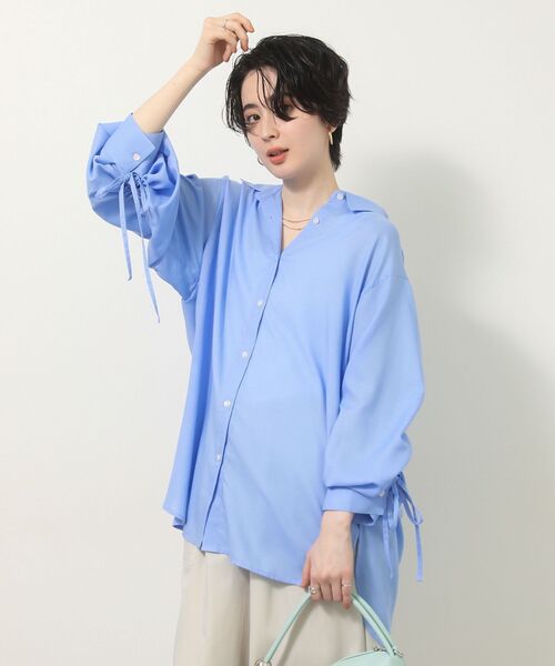 Green Parks(グリーンパークス)の「【しゃれシャツ】イージーケアシャーリングシャツ(シャツ/ブラウス・レディース・ブラック/サックスブルー/オフホワイト/ベージュ・FREE)」の10枚目の写真