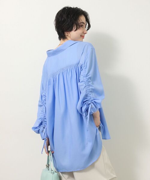 Green Parks(グリーンパークス)の「【しゃれシャツ】イージーケアシャーリングシャツ(シャツ/ブラウス・レディース・ブラック/サックスブルー/オフホワイト/ベージュ・FREE)」の12枚目の写真