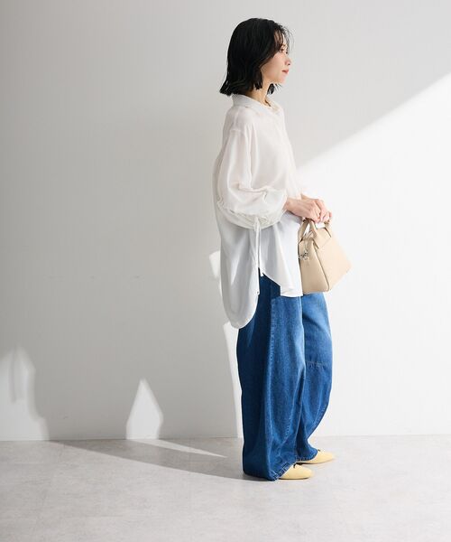 Green Parks(グリーンパークス)の「【しゃれシャツ】イージーケアシャーリングシャツ(シャツ/ブラウス・レディース・ブラック/サックスブルー/オフホワイト/ベージュ・FREE)」の14枚目の写真