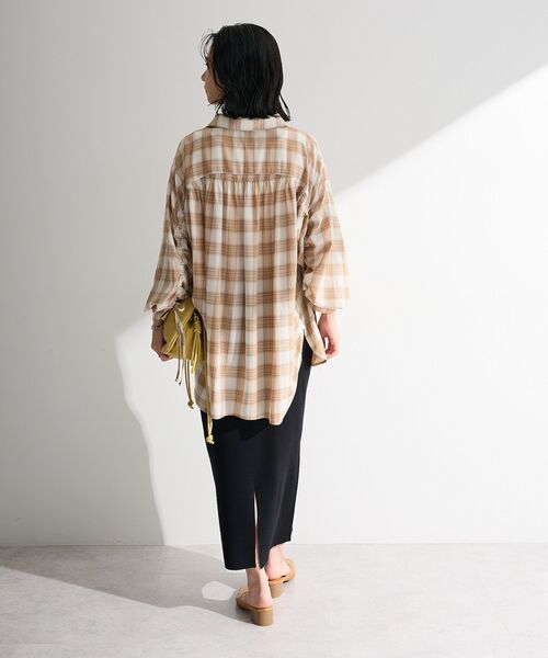 Green Parks(グリーンパークス)の「【しゃれシャツ】イージーケアシャーリングシャツ(シャツ/ブラウス・レディース・ブラック/サックスブルー/オフホワイト/ベージュ・FREE)」の21枚目の写真