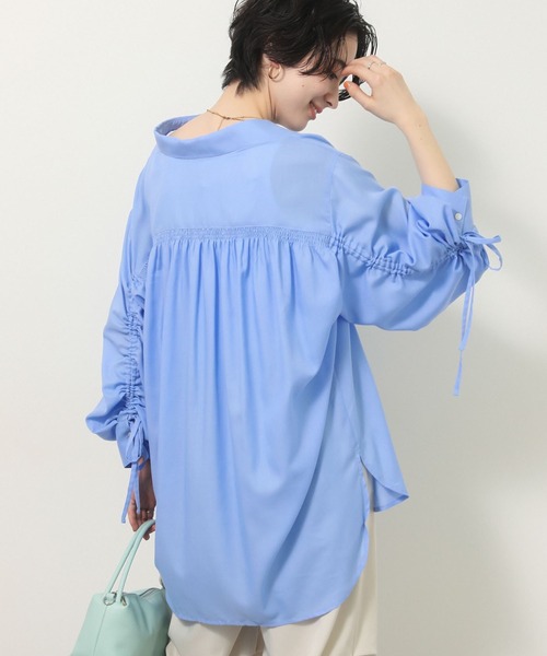 Green Parks(グリーンパークス)の「【しゃれシャツ】イージーケアシャーリングシャツ(シャツ/ブラウス・レディース・ブラック/サックスブルー/オフホワイト/ベージュ・FREE)」の4枚目の写真