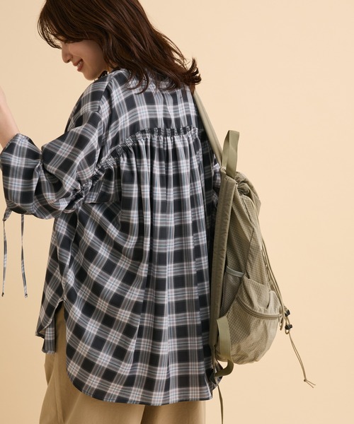 Green Parks(グリーンパークス)の「【しゃれシャツ】イージーケアシャーリングシャツ(シャツ/ブラウス・レディース・ブラック/サックスブルー/オフホワイト/ベージュ・FREE)」の1枚目の写真