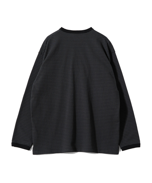 HORLISUN(ホーリーサン)の「Powell Long Sleeve Stripe T-shirt Charcoal(Tシャツ/カットソー・メンズ・その他・SMALL/LARGE/MEDIUM)」の2枚目の写真