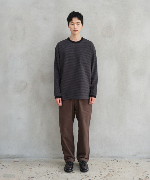 HORLISUN(ホーリーサン)の「Powell Long Sleeve Stripe T-shirt Charcoal(Tシャツ/カットソー・メンズ・その他・SMALL/LARGE/MEDIUM)」の6枚目の写真