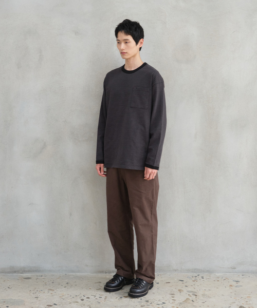 HORLISUN(ホーリーサン)の「Powell Long Sleeve Stripe T-shirt Charcoal(Tシャツ/カットソー・メンズ・その他・SMALL/LARGE/MEDIUM)」の7枚目の写真