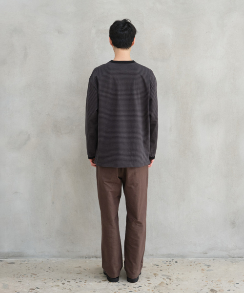HORLISUN(ホーリーサン)の「Powell Long Sleeve Stripe T-shirt Charcoal(Tシャツ/カットソー・メンズ・その他・SMALL/LARGE/MEDIUM)」の8枚目の写真
