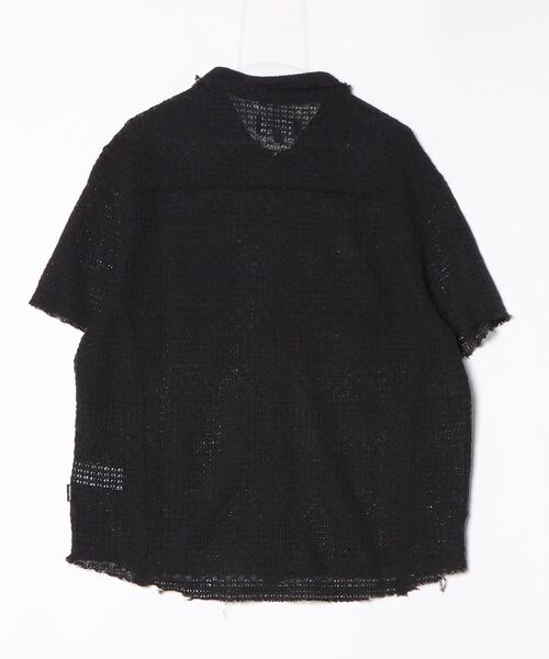MAHAGRID(マハグリッド)の「『mahagrid/マハグリッド』RAW CUT KNIT HALF SHIRT/ローカット ニット ハーフシャツ(シャツ/ブラウス・レディース・ブラック/アイボリー・S)」の13枚目の写真