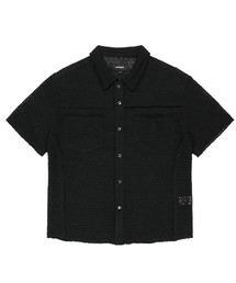 『mahagrid/マハグリッド』RAW CUT KNIT HALF SHIRT/ローカット ニット ハーフシャツ