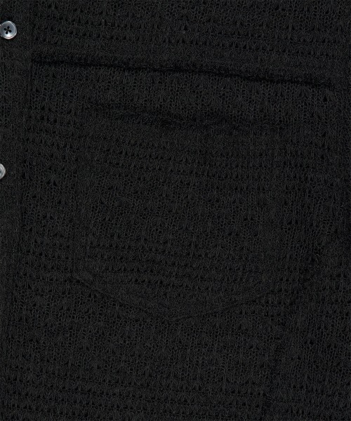 MAHAGRID(マハグリッド)の「『mahagrid/マハグリッド』RAW CUT KNIT HALF SHIRT/ローカット ニット ハーフシャツ(シャツ/ブラウス・レディース・ブラック/アイボリー・S)」の12枚目の写真