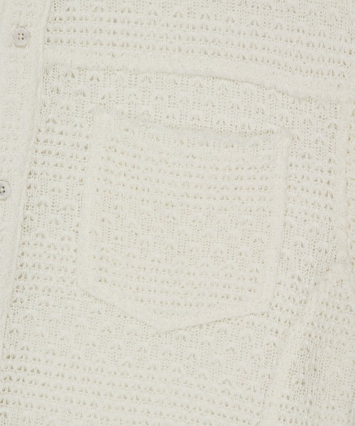 MAHAGRID(マハグリッド)の「『mahagrid/マハグリッド』RAW CUT KNIT HALF SHIRT/ローカット ニット ハーフシャツ(シャツ/ブラウス・レディース・ブラック/アイボリー・S)」の9枚目の写真