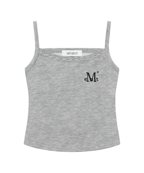 MUCENT(ムセント)の「マノバッグクロスレザーパッチスリーブレスナシ(2カラー)(Tシャツ/カットソー・レディース・グレー/ブラック・FREE)」の2枚目の写真