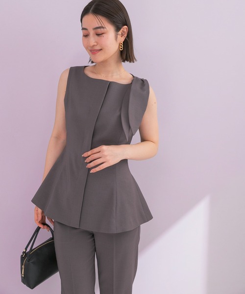 URBAN RESEARCH ROSSO WOMEN（アーバンリサーチ　ロッソ）の「リボンデザイン2WAYジレセットアップ（セットアップ・レディース・チャコールグレー/ブラック・38/36）」の6枚目の写真