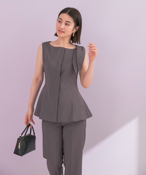 URBAN RESEARCH ROSSO WOMEN（アーバンリサーチ　ロッソ）の「リボンデザイン2WAYジレセットアップ（セットアップ・レディース・チャコールグレー/ブラック・38/36）」の7枚目の写真