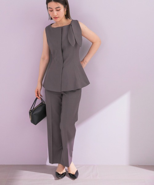 URBAN RESEARCH ROSSO WOMEN（アーバンリサーチ　ロッソ）の「リボンデザイン2WAYジレセットアップ（セットアップ・レディース・チャコールグレー/ブラック・38/36）」の8枚目の写真