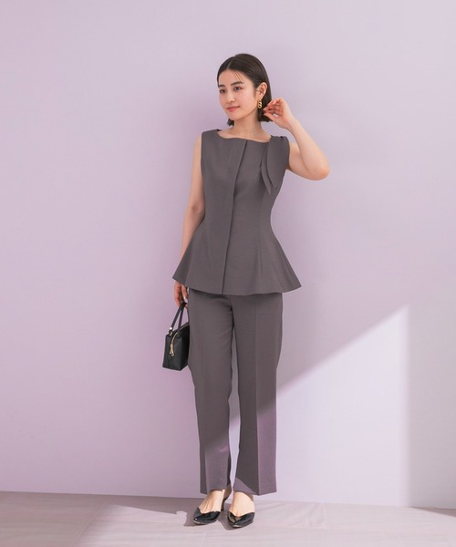 URBAN RESEARCH ROSSO WOMEN（アーバンリサーチ　ロッソ）の「リボンデザイン2WAYジレセットアップ（セットアップ・レディース・チャコールグレー/ブラック・38/36）」の9枚目の写真