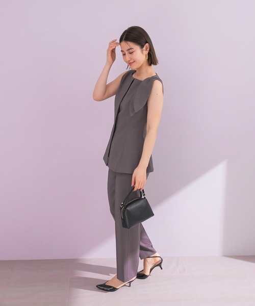 URBAN RESEARCH ROSSO WOMEN（アーバンリサーチ　ロッソ）の「リボンデザイン2WAYジレセットアップ（セットアップ・レディース・チャコールグレー/ブラック・38/36）」の10枚目の写真