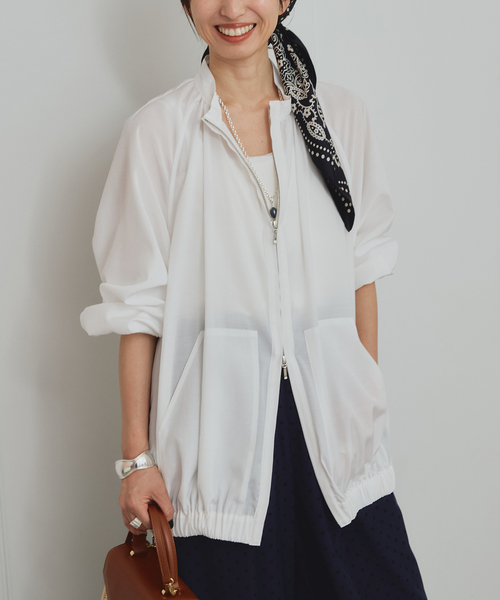 VERMEIL par iena（ヴェルメイユパーイエナ）の「Sheer Volume ブルゾン（その他アウター・レディース・ホワイト/ブラック・FREE）」の2枚目の写真