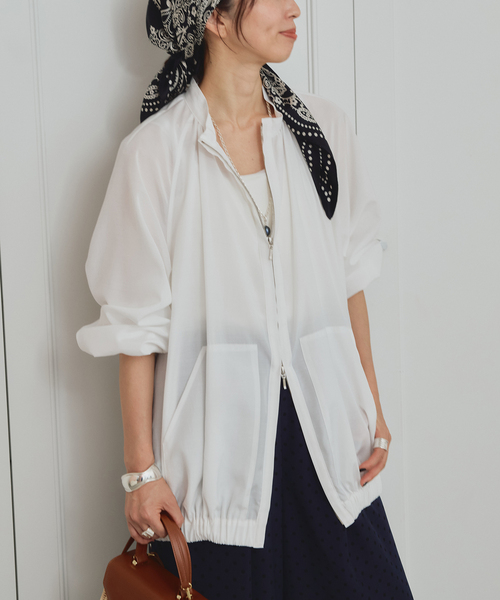 VERMEIL par iena（ヴェルメイユパーイエナ）の「Sheer Volume ブルゾン（その他アウター・レディース・ホワイト/ブラック・FREE）」の16枚目の写真