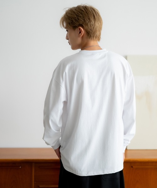 En serio TOKYO(エンソリオトーキョー)の「【SIDEWAYSTANCE】刺しゅうダウナーブルドッグ長袖Tシャツ SIDE24-133(Tシャツ/カットソー・メンズ・ブラック/カーキ/ホワイト/オートミール・SMALL/MEDIUM/LARGE/X-LARGE)」の19枚目の写真