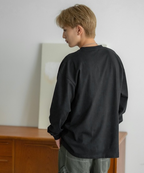 En serio TOKYO(エンソリオトーキョー)の「【SIDEWAYSTANCE】刺しゅうダウナーブルドッグ長袖Tシャツ SIDE24-133(Tシャツ/カットソー・メンズ・ブラック/カーキ/ホワイト/オートミール・SMALL/MEDIUM/LARGE/X-LARGE)」の16枚目の写真
