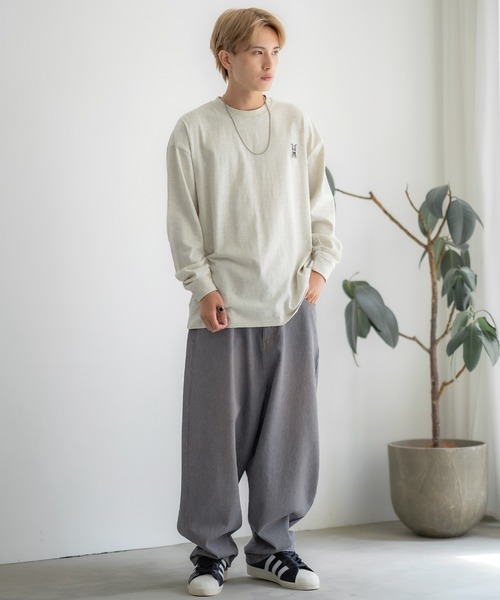 En serio TOKYO(エンソリオトーキョー)の「【SIDEWAYSTANCE】刺しゅうダウナーブルドッグ長袖Tシャツ SIDE24-133(Tシャツ/カットソー・メンズ・ブラック/カーキ/ホワイト/オートミール・SMALL/MEDIUM/LARGE/X-LARGE)」の12枚目の写真