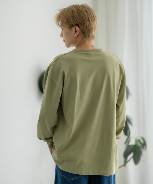 En serio TOKYO(エンソリオトーキョー)の「【SIDEWAYSTANCE】刺しゅうダウナーブルドッグ長袖Tシャツ SIDE24-133(Tシャツ/カットソー・メンズ・ブラック/カーキ/ホワイト/オートミール・SMALL/MEDIUM/LARGE/X-LARGE)」の10枚目の写真