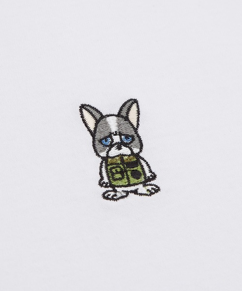 En serio TOKYO(エンソリオトーキョー)の「【SIDEWAYSTANCE】刺しゅうダウナーブルドッグ長袖Tシャツ SIDE24-133(Tシャツ/カットソー・メンズ・ブラック/カーキ/ホワイト/オートミール・SMALL/MEDIUM/LARGE/X-LARGE)」の7枚目の写真