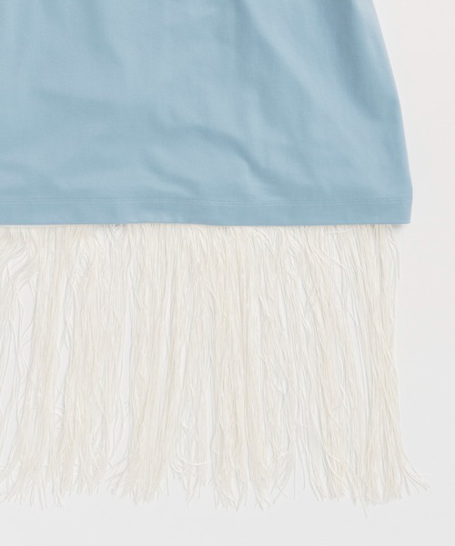 MAISON SPECIAL(メゾンスペシャル)の「Fringe Cupra Jersey T-Shirt/フリンジキュプラジャージTシャツ(Tシャツ/カットソー・レディース・ブルー/アイボリー/ブラック・FREE)」の18枚目の写真